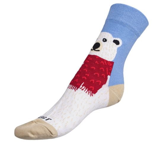 Ponožky detské Ľadový medveď - 30-34 - biela, modrá
