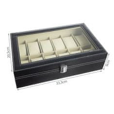 MG Organizer box na hodinky 12ks, čierny