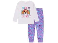 Paw Patrol Pyžama pre dievčatá z postavičkou Skye z Psiho patrulou, dlhými rukávmi, bavlnené, biela, fialová 4 lata 104 cm