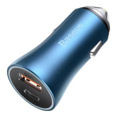 BASEUS Nabíjačka do auta Baseus Golden Contactor Pro, USB + USB-C, QC4.0+, PD, SCP, 40 W (modrá)