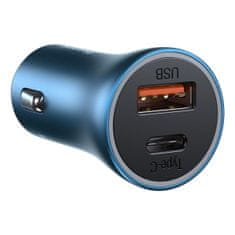 BASEUS Nabíjačka do auta Baseus Golden Contactor Pro, USB + USB-C, QC4.0+, PD, SCP, 40 W (modrá)