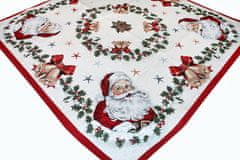 MONDO ITALIA Vianočný gobelínový obrus Mikuláš, viacfarebná, 90 x 90 cm