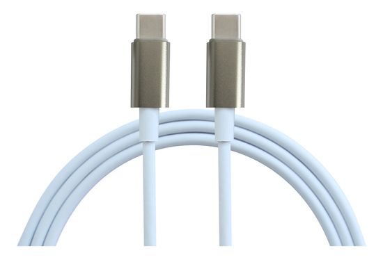 KOMA Synchronizačný a nabíjací kábel USB-C / USB-C, 2 metre, 3A, do 60 W, biely