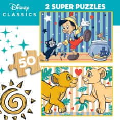 EDUCA Drevené puzzle Disney klasika 2x50 dielikov