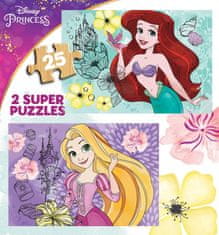 EDUCA Drevené puzzle Disney princeznej 2x25 dielikov