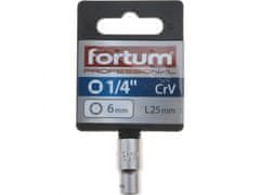 Fortum Hlavica nástrčná 1/4", 6mm, L 25mm