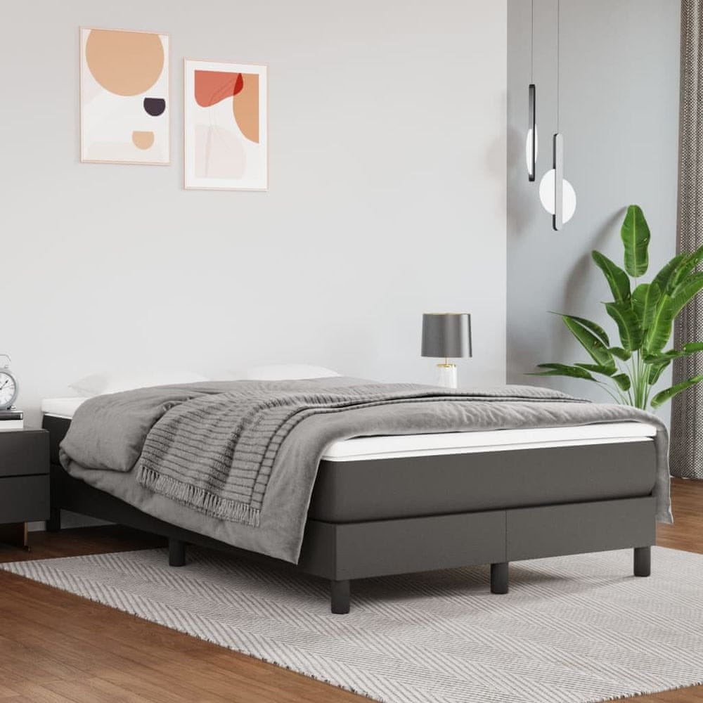 Petromila vidaXL Boxspring posteľ s matracom sivá 120x200 cm umelá koža