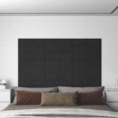 Vidaxl Nástenné panely 12 ks čierne 60x15 cm látkové 1,08 m²