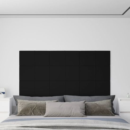 Vidaxl Nástenné panely 12 ks čierne 60x30 cm zamat 2,16 m²