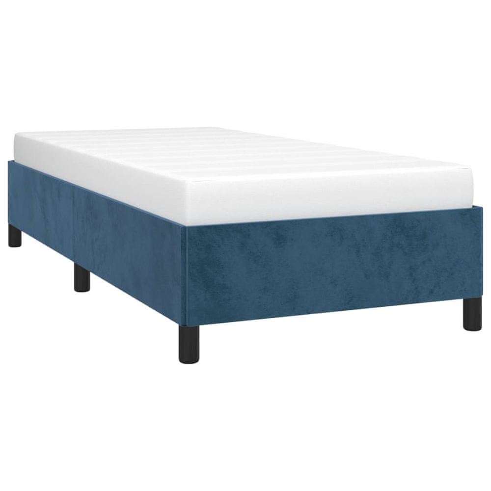 Vidaxl Rám postele modrý 90x190 cm zamat