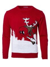 Wayfarer Vianočný sveter so sobom Drunk Reindeer červený S