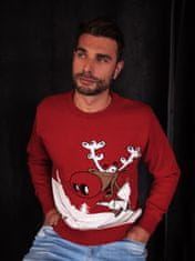 Wayfarer Vianočný sveter so sobom Drunk Reindeer červený S