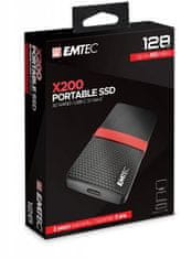 Emtec SSD (externá pamäť) "X200", 128GB, USB 3.2, 420/450 MB/s, ECSSD128GX200