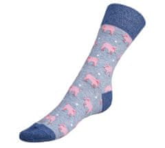 Ponožky Prasiatka - 43-46 - modrá, ružová