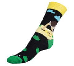 Ponožky Pštros - 43-46 - čierna, žltá, zelená