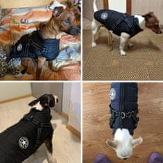 Netscroll Odrazivý a vodotesný zimný kabát pre psa, postroj je reflexný, aby bol váš pes lepšie viditeľný, prispôsobiteľné a nastaviteľné popruhy, DogJacket, S/M