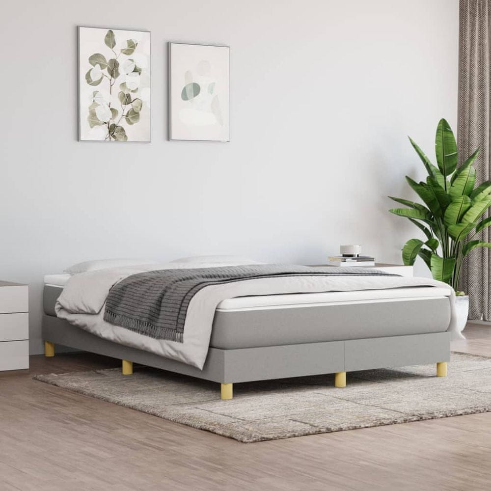 Petromila vidaXL Boxspring posteľ s matracom bledosivá 140x200 cm látka