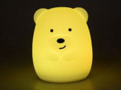 JOKOMISIADA Nočná lampa Teddy Bear Silicone LED + diaľkové ovládanie ZA3294