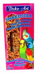 Tyčinka malý papagáj s malinami a jahodami Dako (2 ks)