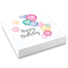 Amscan Papierové obrúsky Happy Birthday 33 x 33 cm, 20 ks