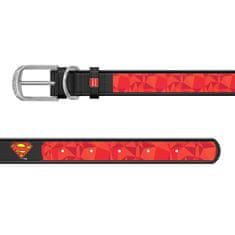WAUDOG Kožený obojok Superman DC COMICS čierny 18-24 cm, širka: 9 mm červená