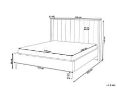 Beliani Zamatová posteľ 140 x 200 cm sivá VILLETTE