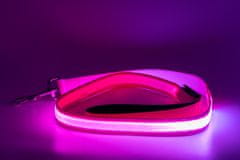 limaya LED svietiaca vodítko pre psov Pink - white strip