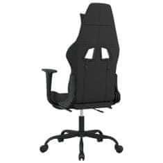 Vidaxl Herná masážna stolička s podnožkou čierna a maskáčová látková