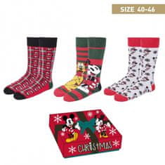 Cerda Univerzálne vianočné ponožky MICKEY MOUSE, Sada 3ks, veľkosť 40-46, 2200008653