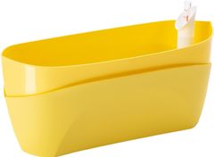 Plastia truhlík samozavlažovací Doppio - žltá 38 cm