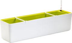 Plastia truhlík samozavlažovací Berberis - biela + zelená 80 cm