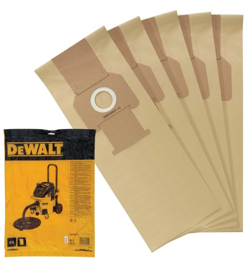 DeWalt Papierové vrecká do vysávača DWV902 5 ks.