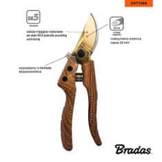 Bradas Záhradné nožnice V-SERIES-D, priebežné ostrie, priemer 25 mm