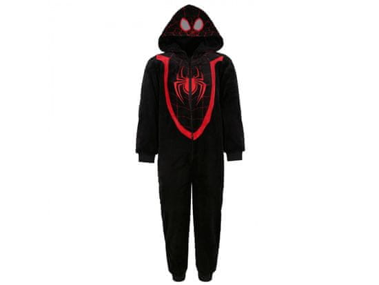 MARVEL COMICS SPIDERMAN Jednodielne pyžamo/kombinéz pre chlapcov, čierne, s kapucňou