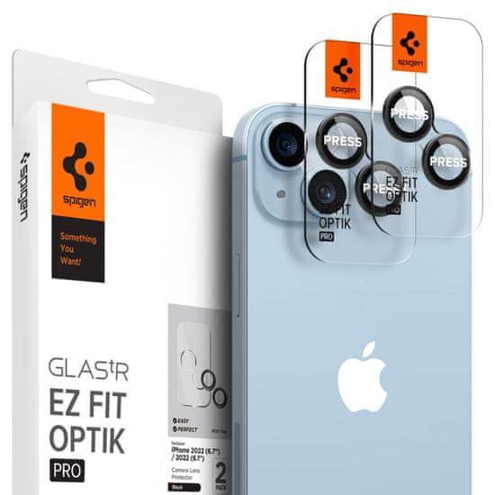 Spigen Optik.Tr 2x ochranné sklo na kameru na iPhone 14/14 Plus, čierne