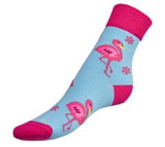 Ponožky Plameniak - 35-38 - modrá, ružová