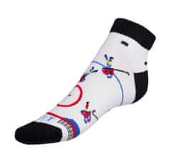 Ponožky nízke Hokej - 39-42 - biela, čierna, červená