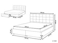 Beliani Čalúnená posteľ s úložným priestorom 180 x 200 cm béžová LA ROCHELLE