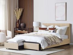 Beliani Čalúnená posteľ s úložným priestorom 180 x 200 cm béžová LA ROCHELLE