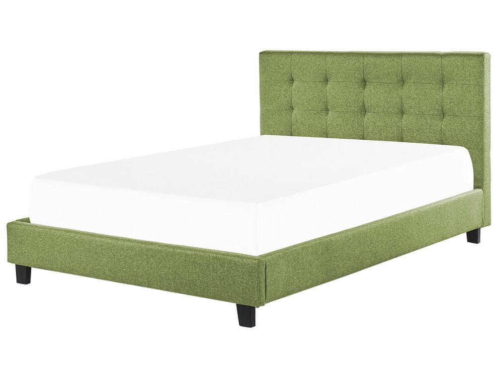 Beliani Čalúnená posteľ 180 x 200 cm zelená LA ROCHELLE