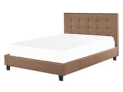 Beliani Čalúnená posteľ 140 x 200 cm hnedá LA ROCHELLE