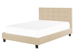 Beliani Čalúnená posteľ 160 x 200 cm béžová LA ROCHELLE