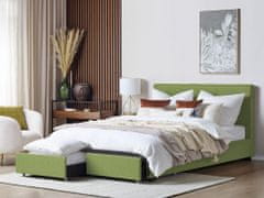 Beliani Čalúnená posteľ s úložným priestorom 180 x 200 cm zelená LA ROCHELLE