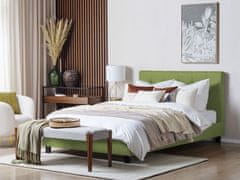 Beliani Čalúnená vodná posteľ 160 x 200 cm zelená LA ROCHELLE