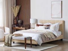 Beliani Čalúnená posteľ 160 x 200 cm béžová LA ROCHELLE