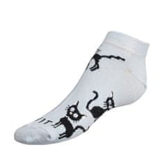 Ponožky nízke Mačka sv.modrá - 35-38 - svetlá modrá, čierna