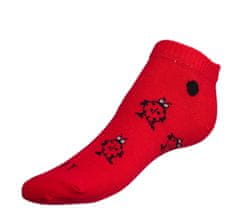 Ponožky nízke Lienky - 35-38 - červená, čierna