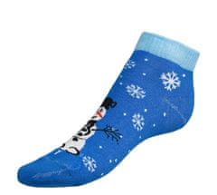 Ponožky nízke Vianoce - 39-42 - modrá, biela