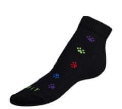 Ponožky nízke Tlapky čiernofarebné - 35-38 - čierna, farebná