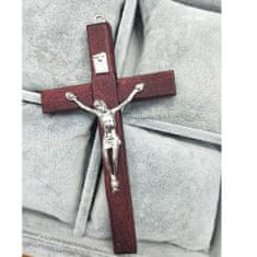 Drevený kríž na stenu 12cm hnedý